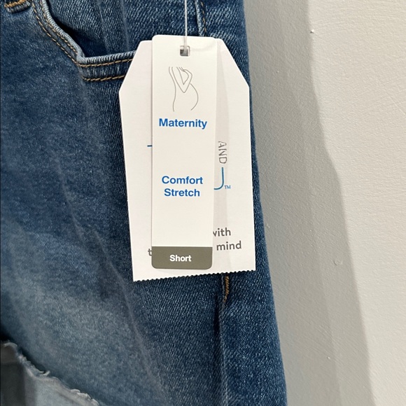 🔥4X$25 Time and Tru Women's Maternity Roll Cuff Shorts Size L - Picture 7 of 12